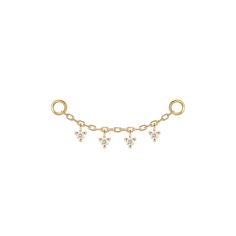 Chain With 4 Tiny Dripping Gemstones