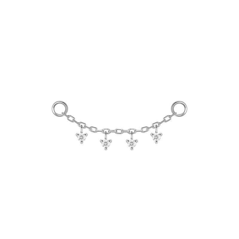 Chain With 4 Tiny Dripping Gemstones