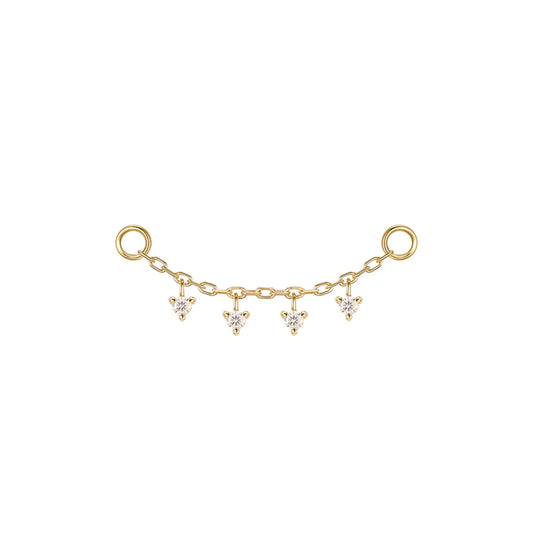 Chain With 4 Tiny Dripping Gemstones