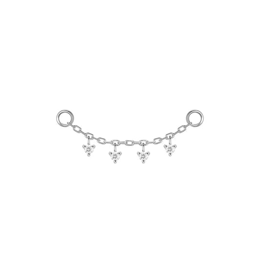 Chain With 4 Tiny Dripping Gemstones